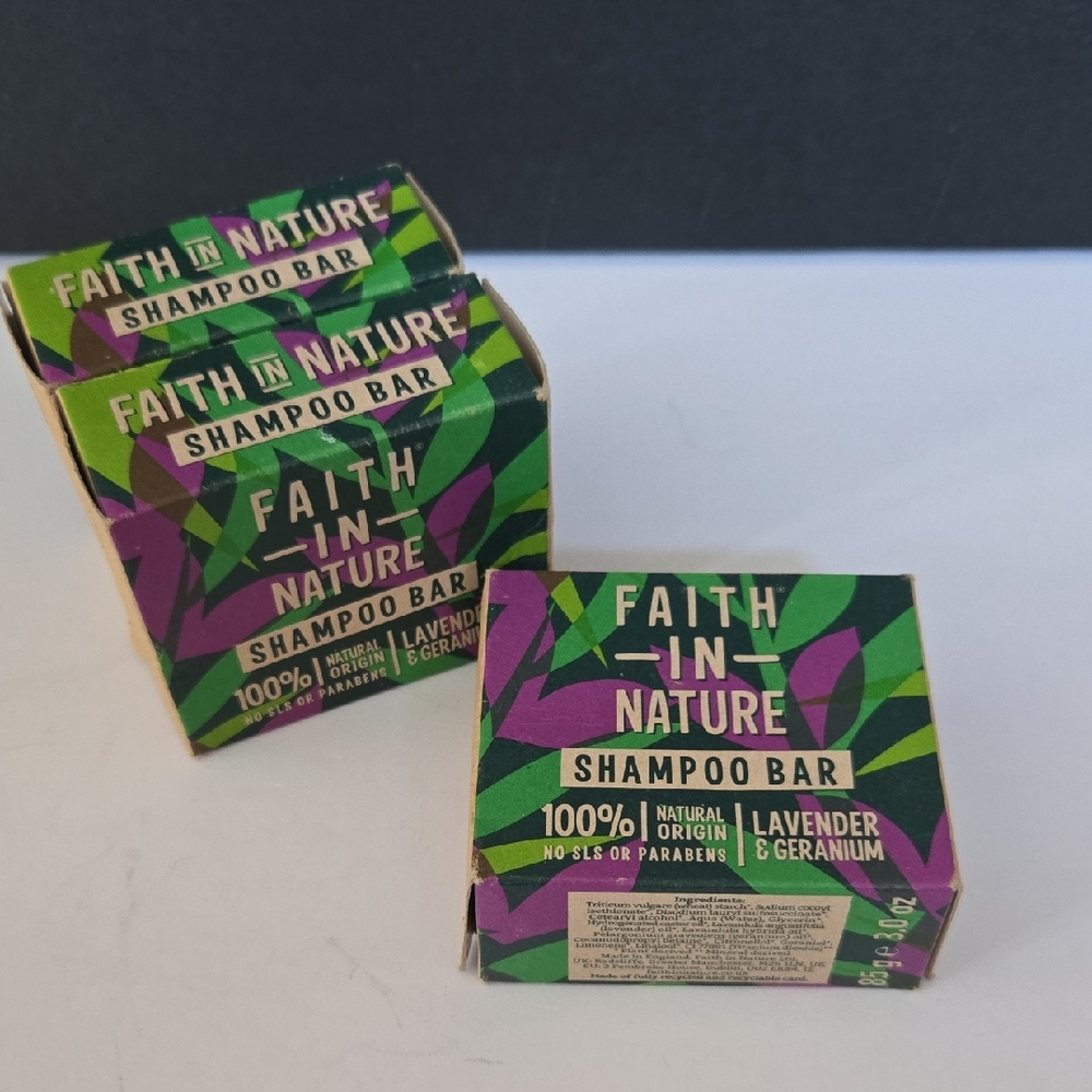 Faith In Nature Lavender Geranium Natural Vegan Paraben Free Shampoo Bar - 3